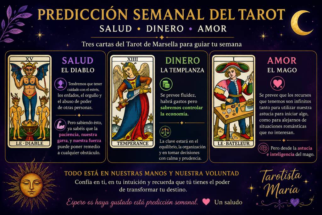 Predicción semanal del Tarot, salud, dinero y amor del 21 al 27 de junio