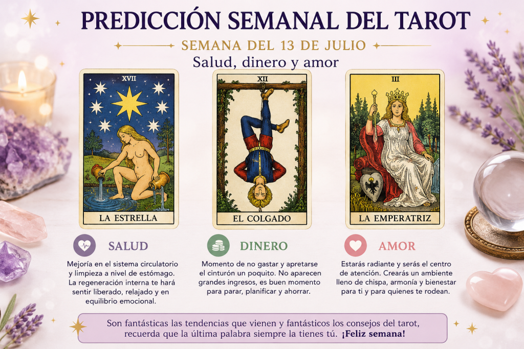 Predicción semanal del tarot del 13 de julio, salud dinero y amor